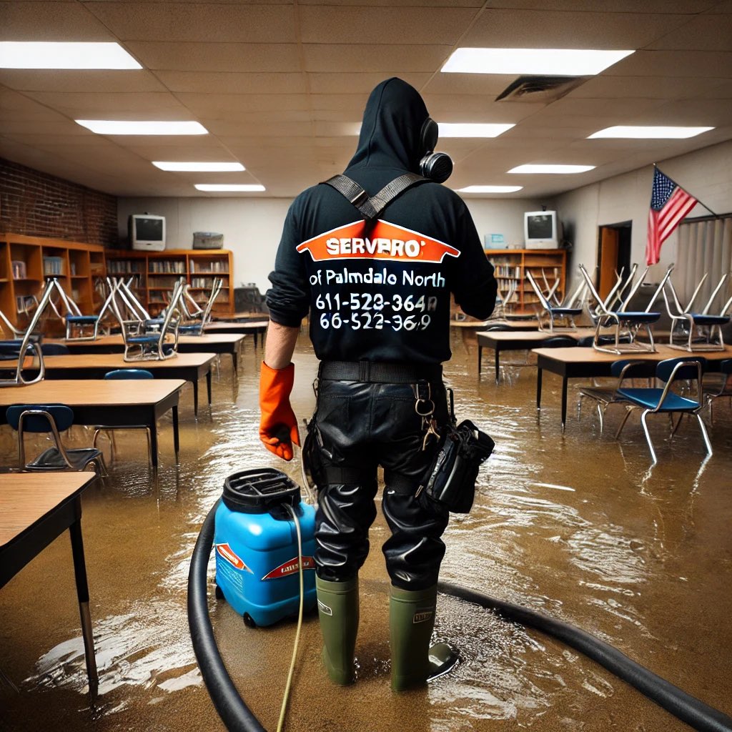 🌊 Is your school, office, gym, or home facing a flood emergency? Don’t worry, we’ve got you covered! 💧 Our dedicated team at SERVPRO of Palmdale North is on the scene, equipped with the latest technology to restore your property swiftly and efficiently. 🚨