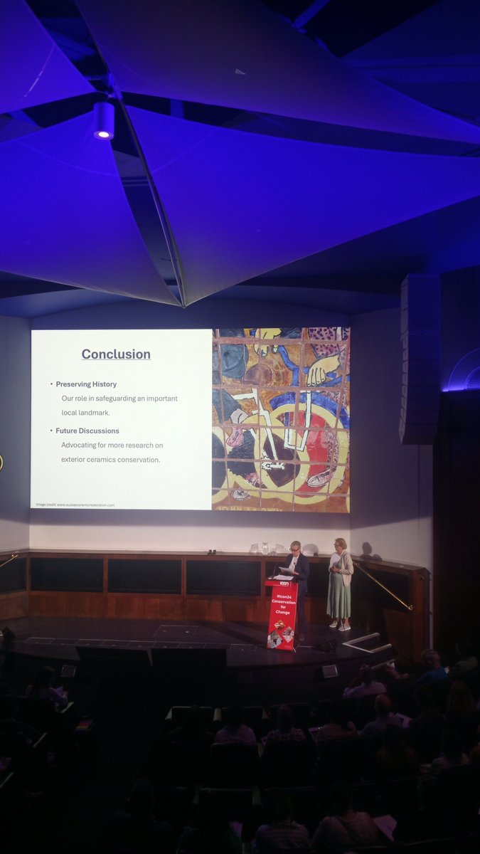 Conservators_UK's tweet image. Kirsten Ramsay and Penny Fisher shared their experience of working on conservation of The Bicycle Wall Mural and its impact on the community at #icon24.

"Locals took pride in this unique artwork" - commented Kirsten.

#conservationforchange