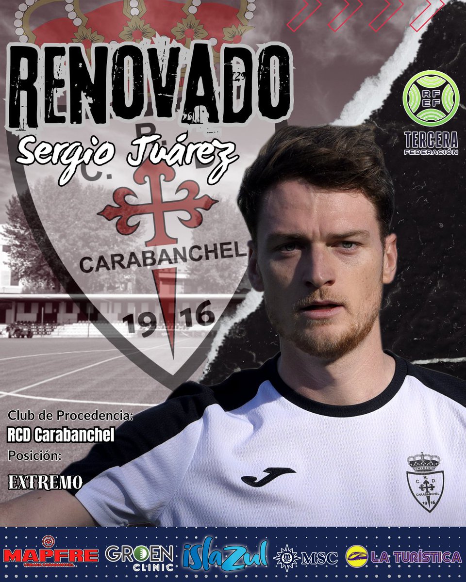 rcdcarabanchel's tweet photo. ✍️𝐑𝐄𝐍𝐎𝐕𝐀𝐂𝐈𝐎𝐍 | El RAYO ⚡

👤 Sergio Juárez (@sergiojbjb) seguirá en La Mina

🗨  Polivalente atacante que puede jugar de extremo o en punta

🏃🏻‍♂️💨 Velocidad al espacio y altura para el cuerpo a cuerpo

🔗https://t.co/vIqp8jYzSt

#VamosCara⚪⚫ https://t.co/7JPsf7FlEj