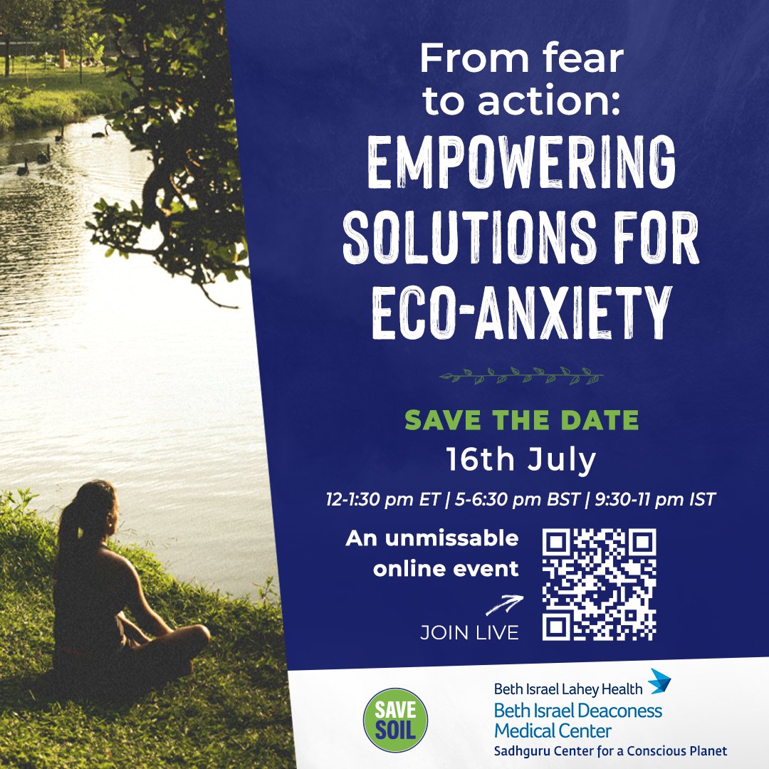 cpsavesoil's tweet photo. Eco-anxiety is a growing global phenomenon in the face of our planet’s escalating climate crisis.

In this unmissable online event, learn from an interdisciplinary panel, including experts and public figures, about the tangible steps we can all take to address eco-anxiety and discover how a solution may just be under our feet.

Book your spot now: https://t.co/7Gygm0R6or

#ecoanxiety #consciousplanet