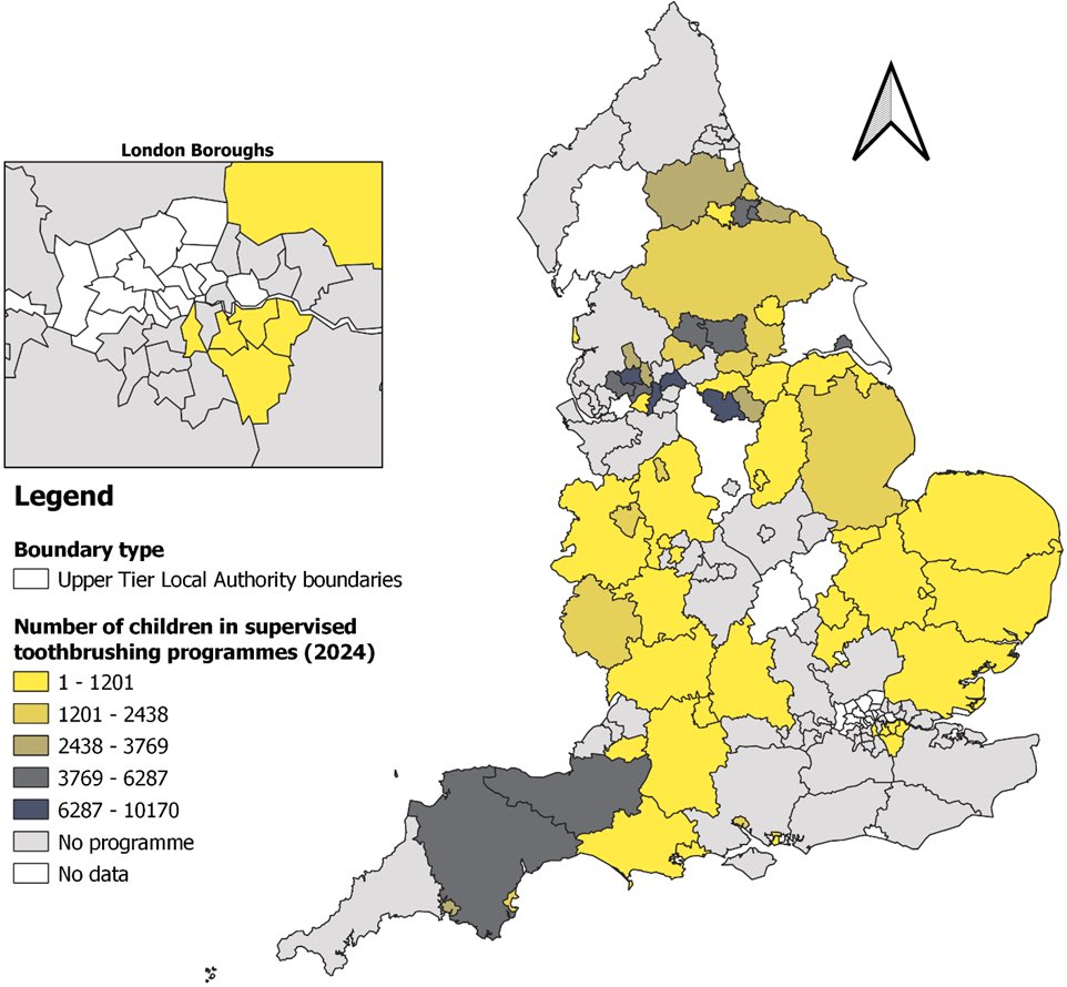 zmarshman (@zmarshman) on Twitter photo Timely for <a href="/wesstreeting/">Wes Streeting</a>! New maps showing current status of supervised toothbrushing programmes across England from BRUSH project:
supervisedtoothbrushing.com/1-5-where-are-…
<a href="/Peninsula_ARC/">PenARC (NIHR ARC South West Peninsula)</a> <a href="/FDS_RCS/">The Faculty of Dental Surgery</a> <a href="/bspduk/">BSPD</a> <a href="/toothfairyblog/">Prof Claire Stevens CBE</a> <a href="/NIHR_ARC_YH/">NIHR Yorkshire & Humber ARC</a> Timely for <a href="/wesstreeting/">Wes Streeting</a>! New maps showing current status of supervised toothbrushing programmes across England from BRUSH project:
supervisedtoothbrushing.com/1-5-where-are-…
<a href="/Peninsula_ARC/">PenARC (NIHR ARC South West Peninsula)</a> <a href="/FDS_RCS/">The Faculty of Dental Surgery</a> <a href="/bspduk/">BSPD</a> <a href="/toothfairyblog/">Prof Claire Stevens CBE</a> <a href="/NIHR_ARC_YH/">NIHR Yorkshire & Humber ARC</a>