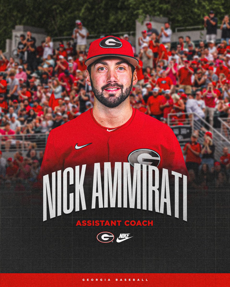 Georgia Baseball (@baseballuga) on Twitter photo Welcome to Athens, <a href="/Coach_Ammo17/">Nick Ammirati</a>!๐
Nick Ammirati has joined the Bulldog staff as an assistant coach.
๐ฐ gado.gs/bzg
#GoDawgs Welcome to Athens, <a href="/Coach_Ammo17/">Nick Ammirati</a>!๐
Nick Ammirati has joined the Bulldog staff as an assistant coach.
๐ฐ gado.gs/bzg
#GoDawgs