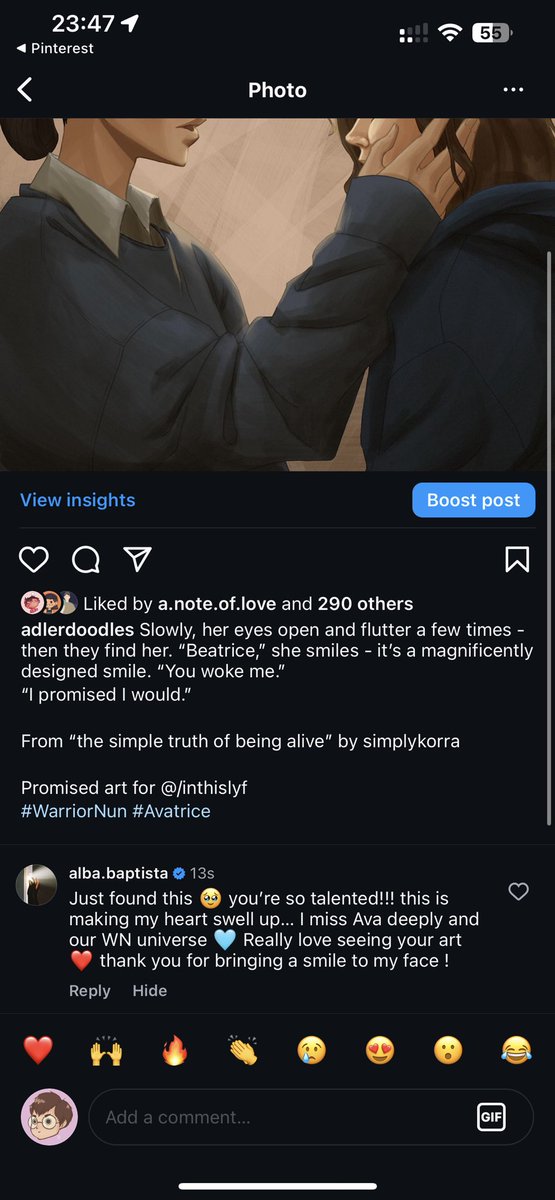 <a href="/albabaptista_/">Alba Baptista</a> we’re friends now okay? Okay