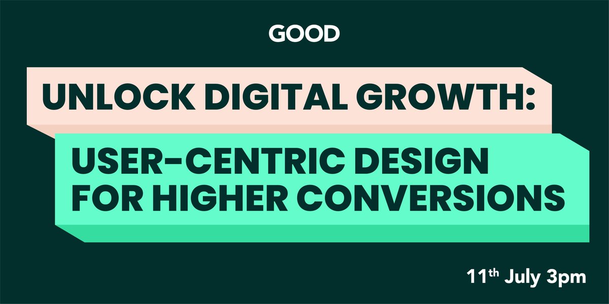 We're excited to be hosting the second event in our Digital webinar series next Thursday 11th July!

The event will uncover how to stand out in a sea of sameness and boost your digital conversion using user centric-design.

➡️ Register to attend here: eventbrite.co.uk/e/unlock-digit…