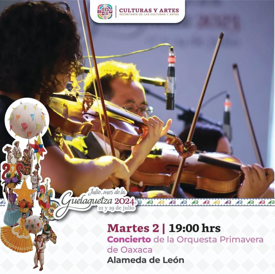 GuelaguetzaOf's tweet photo. ¡Conoce algunas de las actividades que tenemos este martes! En Julio, Mes de la #Guelaguetza2024, celebra con música y tradición nuestras raíces ancestrales. 🎶🎉

#CorazónCulturalDeMéxico https://t.co/kOsjmYU0Oe