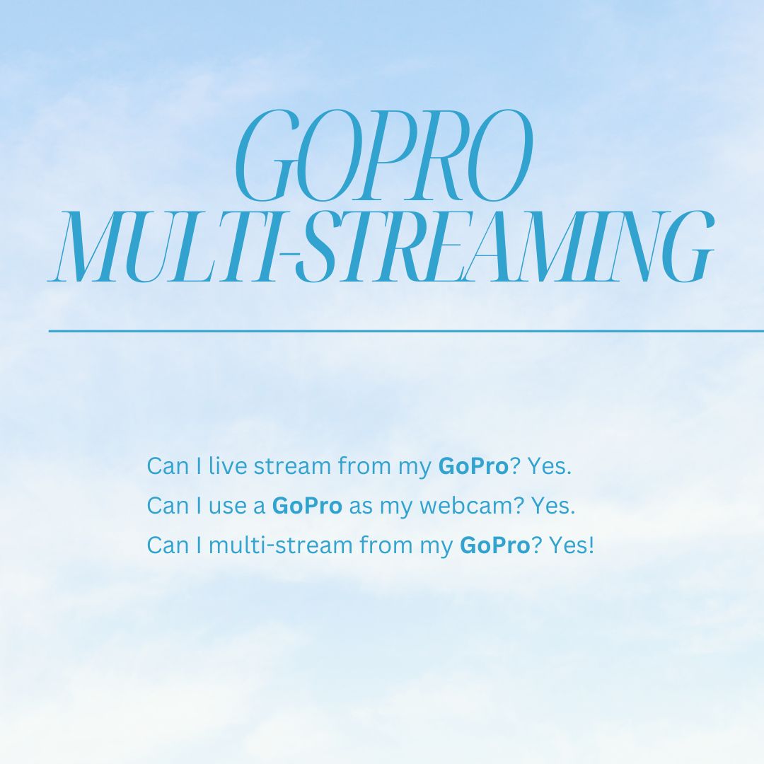 Have you tried multistreaming from your GoPro? It's really not as complicated as it sounds.

Download Vuyu and go live today! 🤳

#multistreaming #livestreaming #gopro #summertime #golive #socialmediatips
