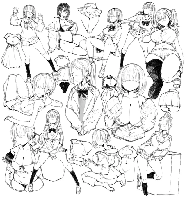 女性練習ラクガキφ(:3」∠)_ 