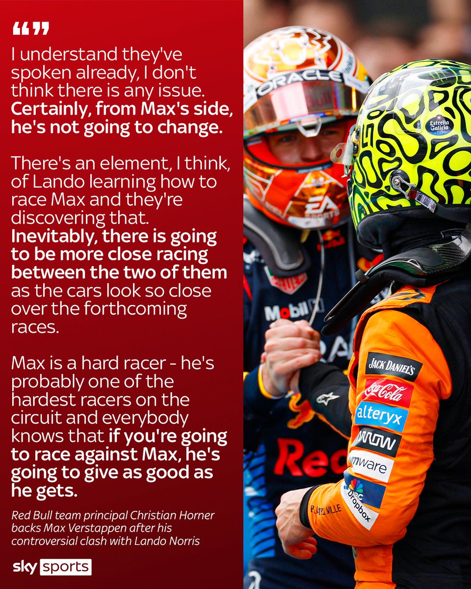 SkySportsF1's tweet photo. Christian Horner expects more close racing between these two 💬 https://t.co/oY1jojzqw2