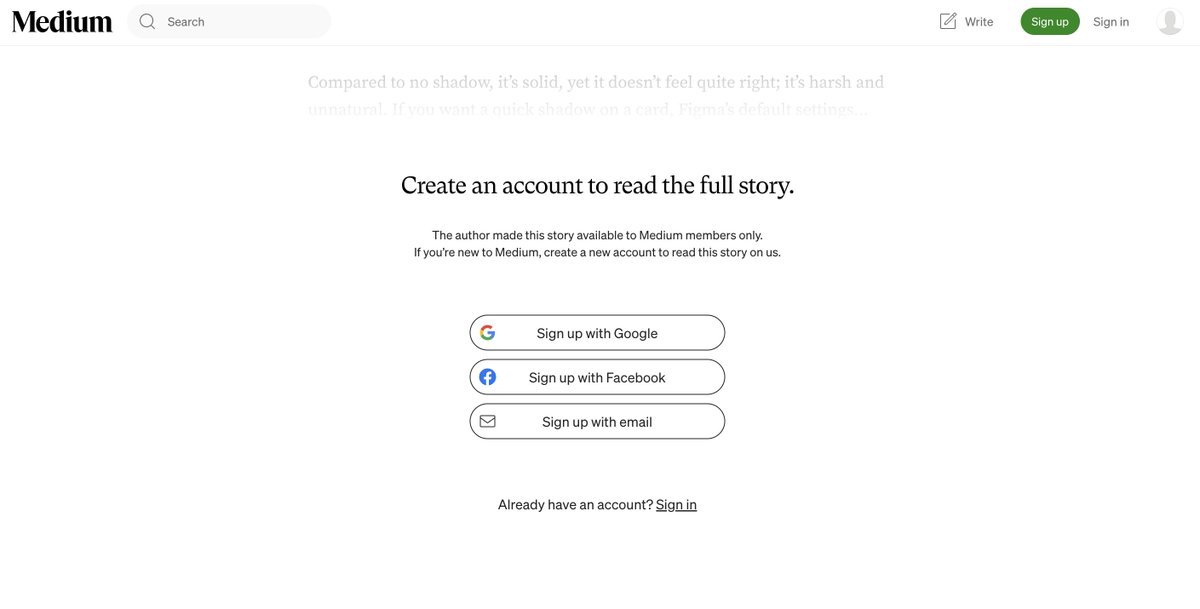 Google, please de-index all Medium articles that require you to have an account from search results.