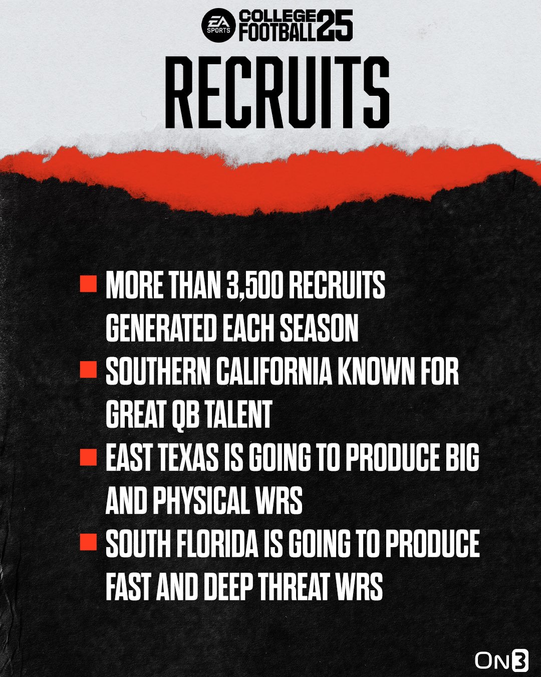 On3 Recruits on X: &ldquo;EA Sports College Football 25 recruit details 