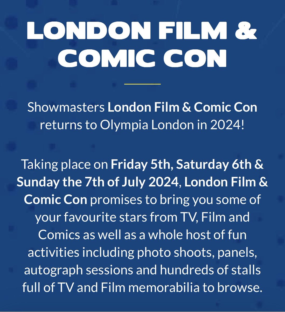 sxbond's tweet photo. 🇬🇧📣ATTN London! Grab your wallet and head over to Olympia! I’ll be at London Film & Comic Con 5-7 July, sharing a table with @pjbond @willcud & #ImogenMangle and bringing loads of comix and merch. Tickets here: https://t.co/pGsAzAmEKk @Showmasters #LFCC #LCF24 https://t.co/snFwp1mLEE
