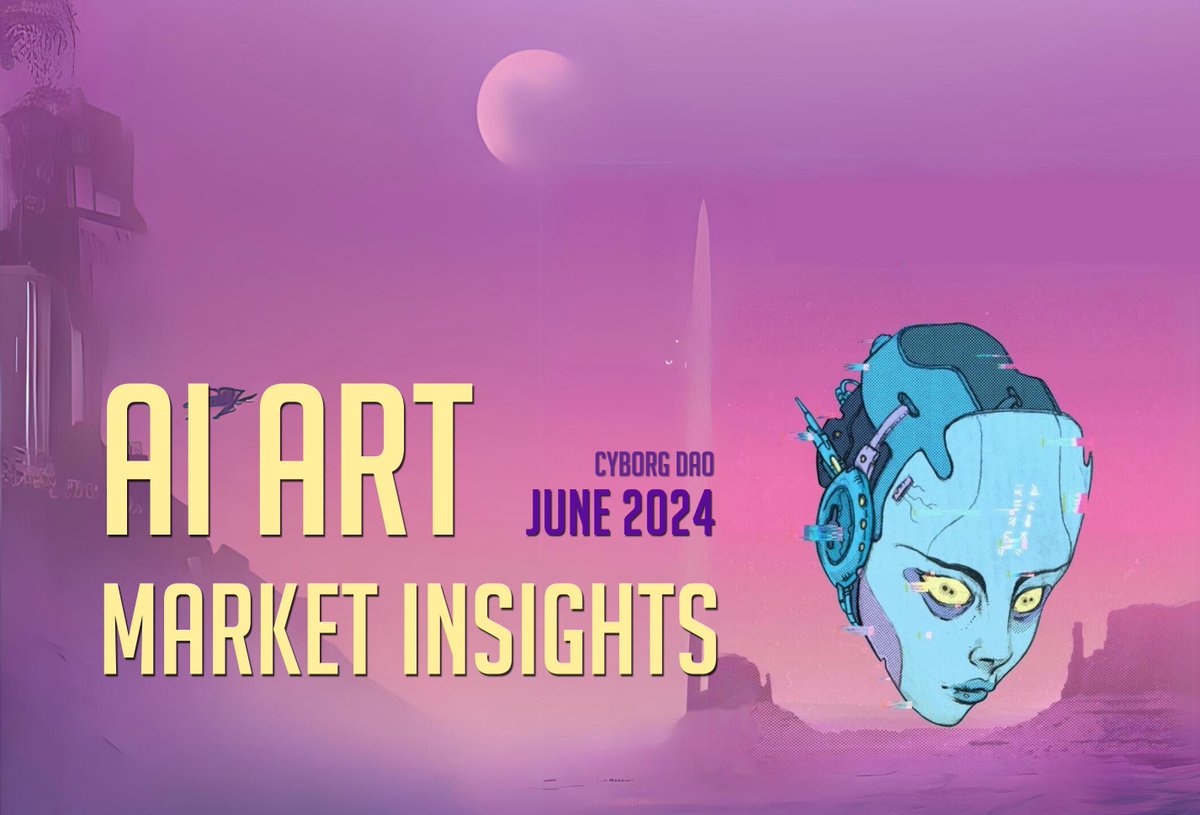 1/20 𝗔𝗜 𝗔𝗿𝘁 𝗠𝗮𝗿𝗸𝗲𝘁 𝗜𝗻𝘀𝗶𝗴𝗵𝘁𝘀 - 𝗝𝘂𝗻𝗲 𝟮𝟬𝟮𝟰

Starting today, we’re excited to share monthly market insights about the AI art landscape for the NFT community. We'll cover valuations, top collections, rising artists, and more - all presented in a simple, fun