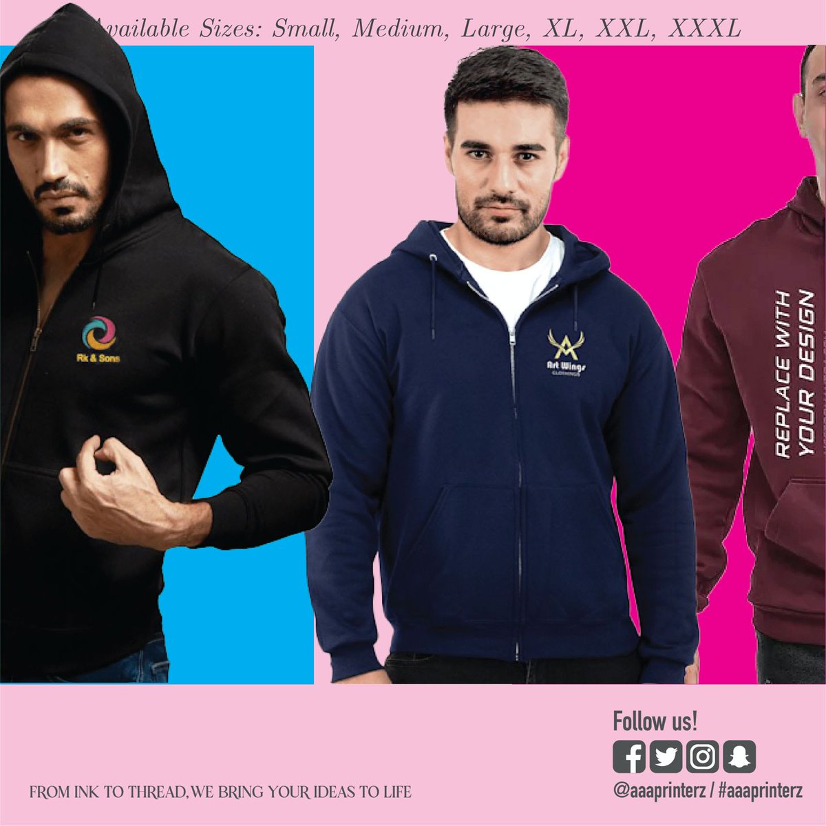 aaaprinterz's tweet photo. 🔥 Ready to customize? 
Check out Aaaprinterz Zipper Hoodies! 
Available in vibrant colors &amp; sizes Small-3XL. 
Perfect for prints or embroidery. 
Order via WhatsApp +97336618183 or visit https://t.co/1FR4yNeXfC. 🚀
 #aaaprinterz #customhoodies #bahrain https://t.co/4br4nmC5wp