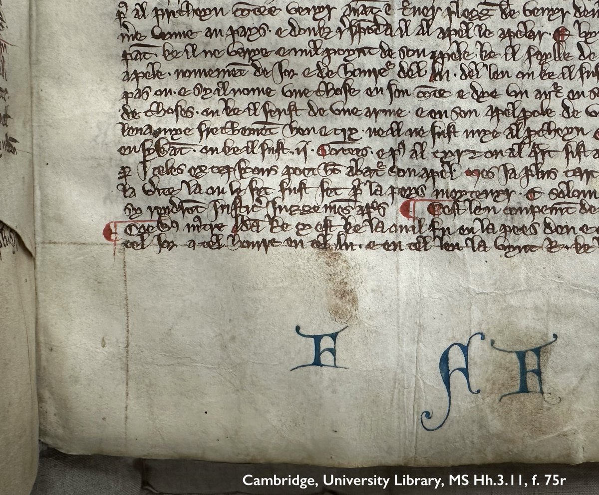 #Practice, practice! Evidence of a book artisan perfecting their technique in the margin of this <a href="/theUL/">Cambridge University Library</a> <a href="/theULSpecColl/">Cambridge UL Special Collections</a> statute book. #MedievalManuscripts #LegalHistory #HistLaw #Law #Art