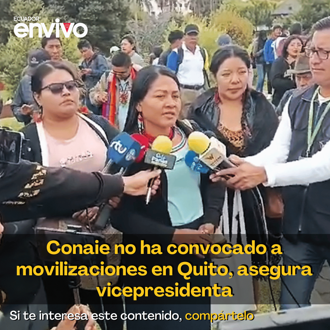 ecuadorenvivo's tweet photo. Zenaida Yasacama, vicepresidenta de la @CONAIE_Ecuador, informó este martes que convocaron a un plantón en el parque El Arbolito, al norte de Quito, para acompañar la entrega de un proyecto de Ley Orgánica de #CPLI.➡️ https://t.co/ocJ4x88NnD https://t.co/MMxFqGSKDH