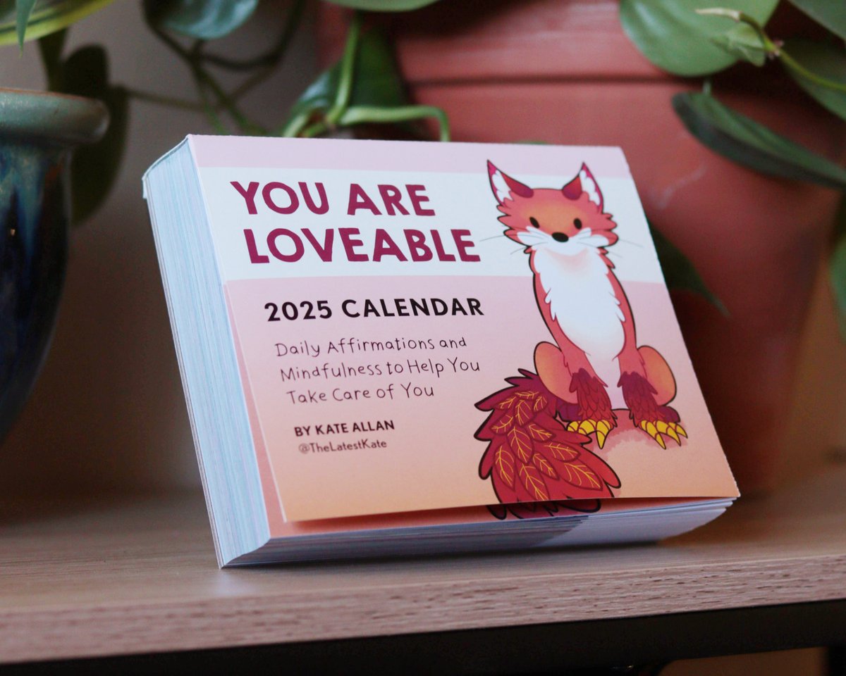 tlkateart's tweet photo. My 2025 day-to-day calendar is available today, woo! It features hundreds of encouraging illustrations. https://t.co/Fh4jlRmB1l
