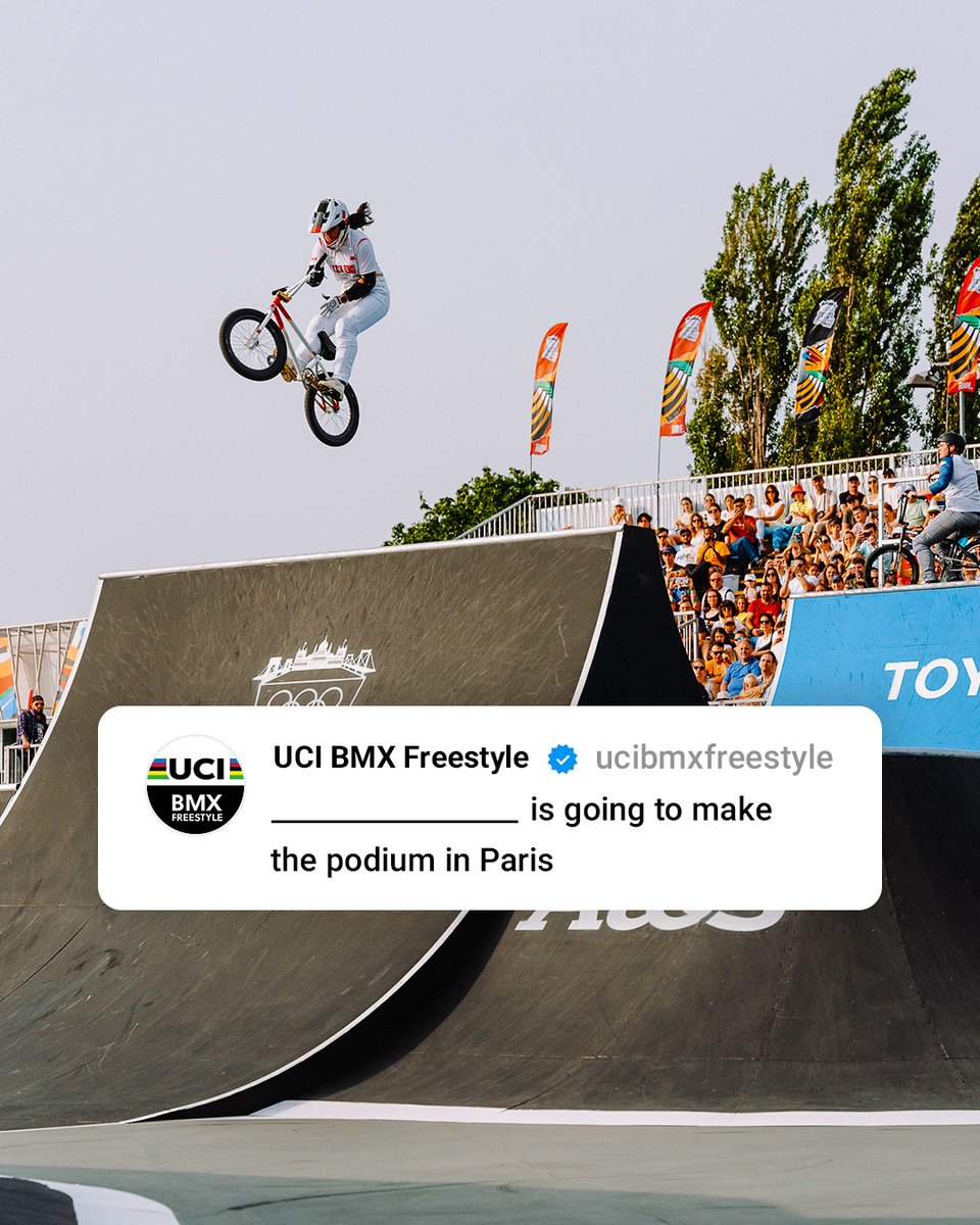 Who's making the podium at <a href="/Paris2024/">Paris 2024</a>? 👀

Less than a month to go now before riders drop in! 🔥

#BMXFreestyle #RoadToParis2024