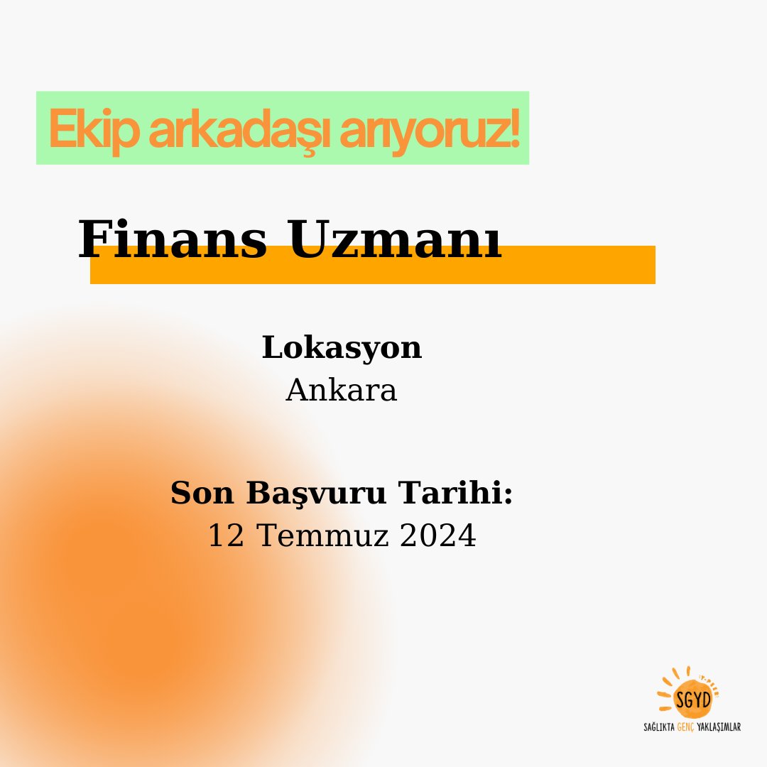 Finans Uzmanı Ekip arkadaşı arıyoruz!

Başvuru yapacak adayların 12 Temmuz 18:00’a kadar basvuru@sagliktagenc.org adresine FİNANSUZMANI konu ismi ile özgeçmiş ve yarım sayfa motivasyon mektuplarını mail atmaları beklenmektedir.

Detaylı bilgi için: linktr.ee/sagliktagenc