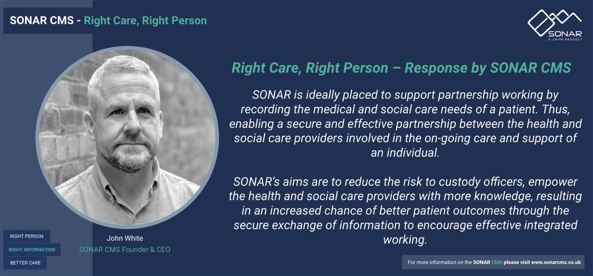 Right Care, Right Person - Response by SONAR CMS

Continue reading the article on the SONAR CMS website: sonarcms.co.uk/blog

#rightcarerightperson #healthandsocial #selectcommittee #DHSC #NPPC #APCC #NHSEngland #Humbersidepolice #SONARCMS
