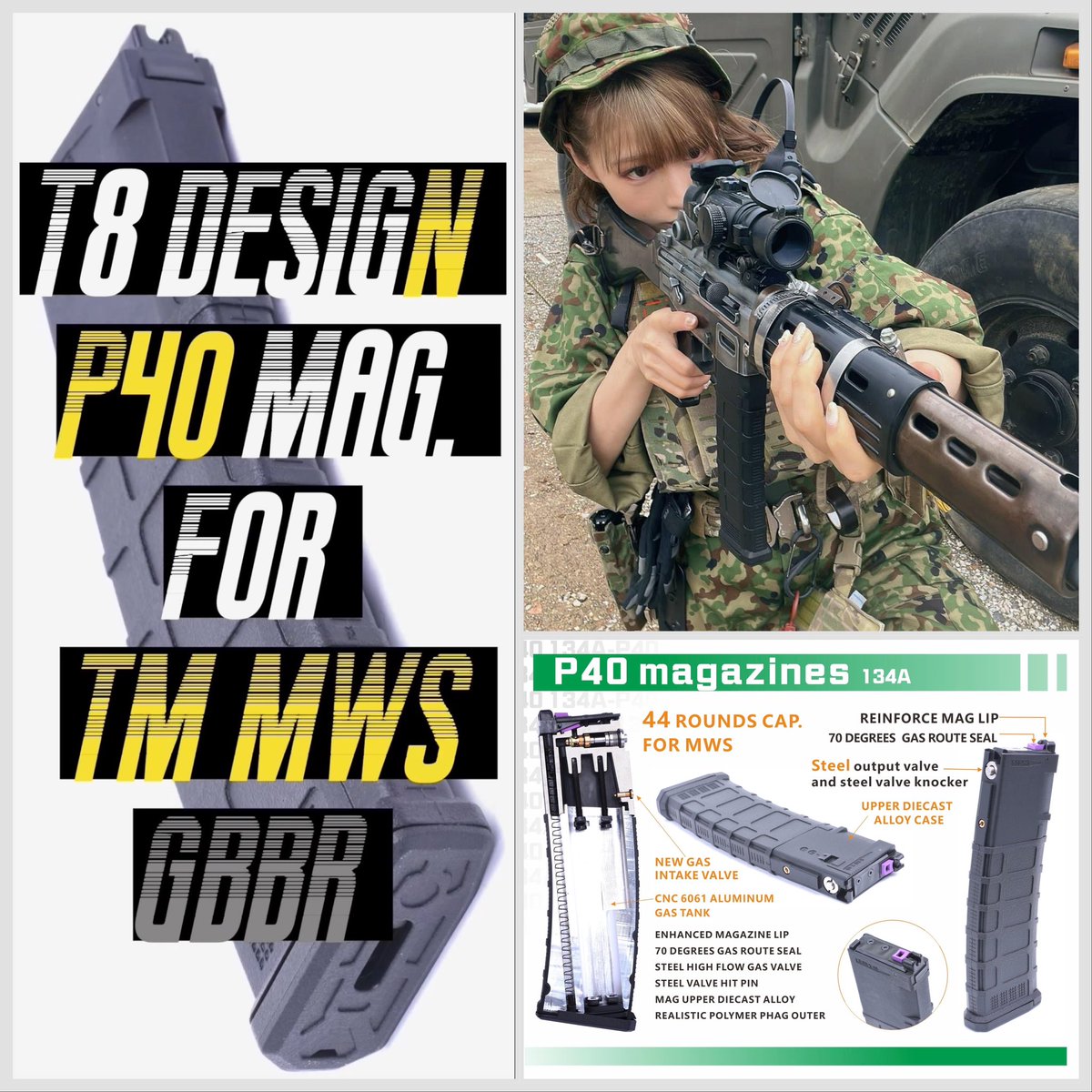uncle_fury's tweet photo. 篠原みなみさん in JGSDF styling with TM Type 89 GBBR & T8 Design P40 Gas Mag. for TM MWS GBBR…..@ “GUN GIRLS 武装女子STYLE PHOTO BOOK feat P.P.E”写真集
#airsoft #t8 #gbbr #p40mag #tokyomarui #mws #武裝女子 #PPE #type89 #jgsdf #peacecombat https://t.co/8CVAQ0qZf4