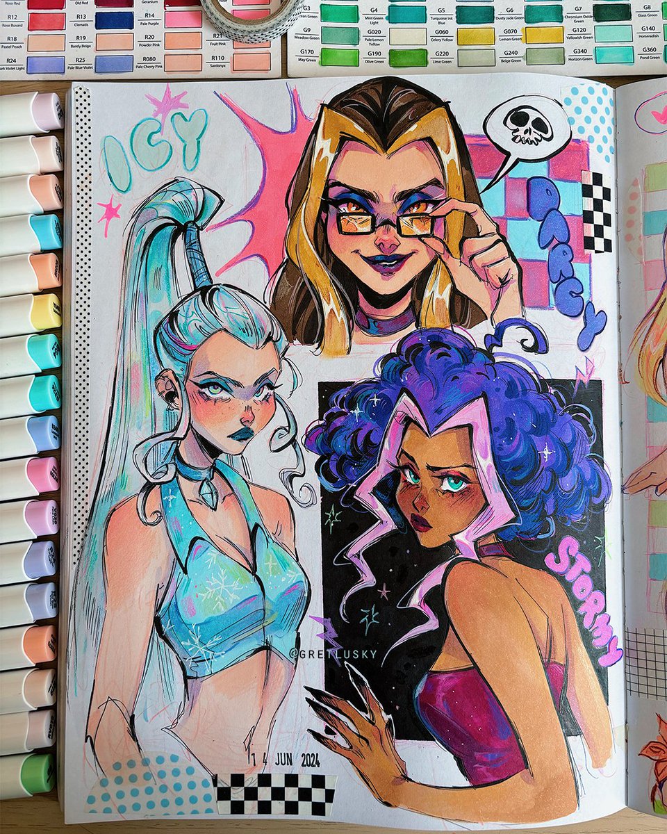 Gretlusky's tweet image. The witches of Cloud Tower! 🌩️ #winxclub #sketchbook
