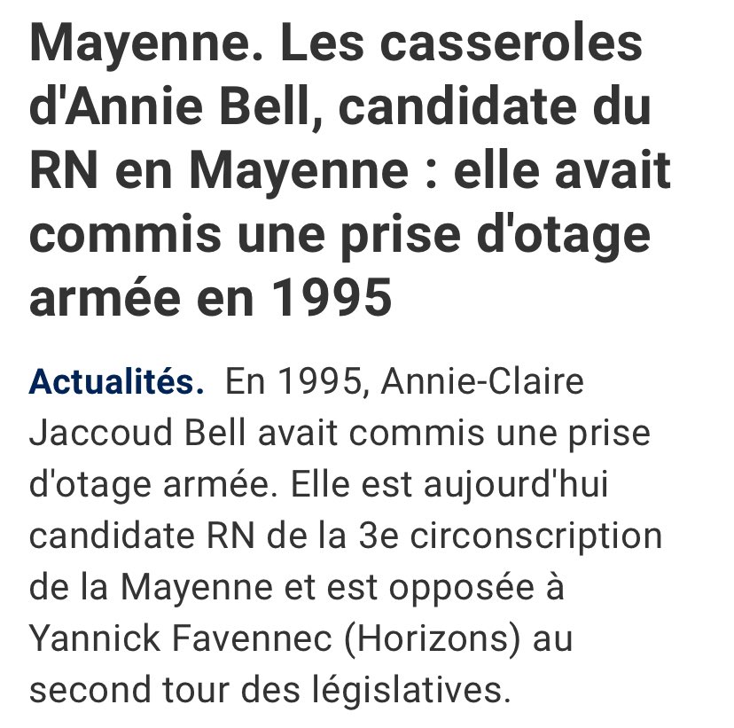 Pendant qu’on nous casse les couilles depuis 1 mois avec la fiche S abusive de Raphaël Arnault qui témoigne juste de la complicité de Darmanin avec le fascisme, au RN, ils présentent carrément des terroristes
Allô <a href="/BFMTV/">BFMTV</a> ?
Une petite édition spéciale ?
lecourrierdelamayenne.fr/actualite-2575…