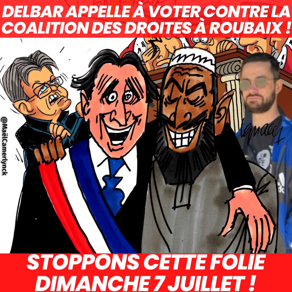 MaelCamerlynck's tweet photo. En appelant à voter contre la coalition des droites au second tour, Guillaume #Delbar accentue la montée de l’extrême gauche, donc de l’antisémitisme, et fait courir le risque de perdre #Roubaix en 2026.
Un choix très peu courageux et surtout irresponsable !
#circo5908 #Wattrelos https://t.co/bKuFLa0o70