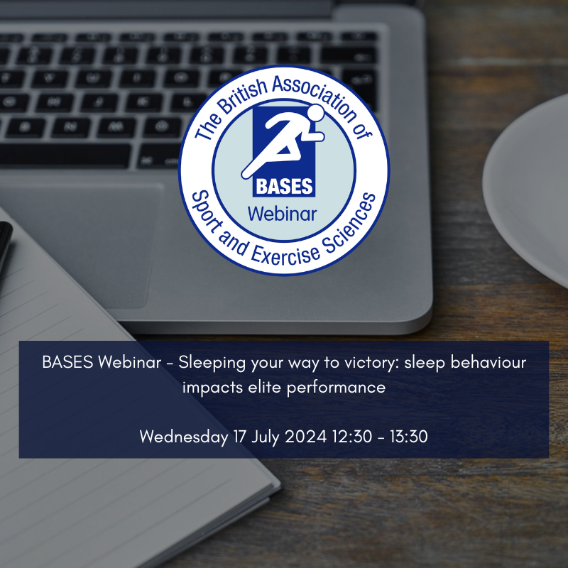 The next webinar coming up this month is BASES Webinar - "Sleeping your way to victory: sleep behaviour impacts elite performance". This will take place on Wednesday 17 July from 12:30pm to 1:30pm. Book your spot now to avoid missing out! bit.ly/46h7zsy #Webinar #Sleep