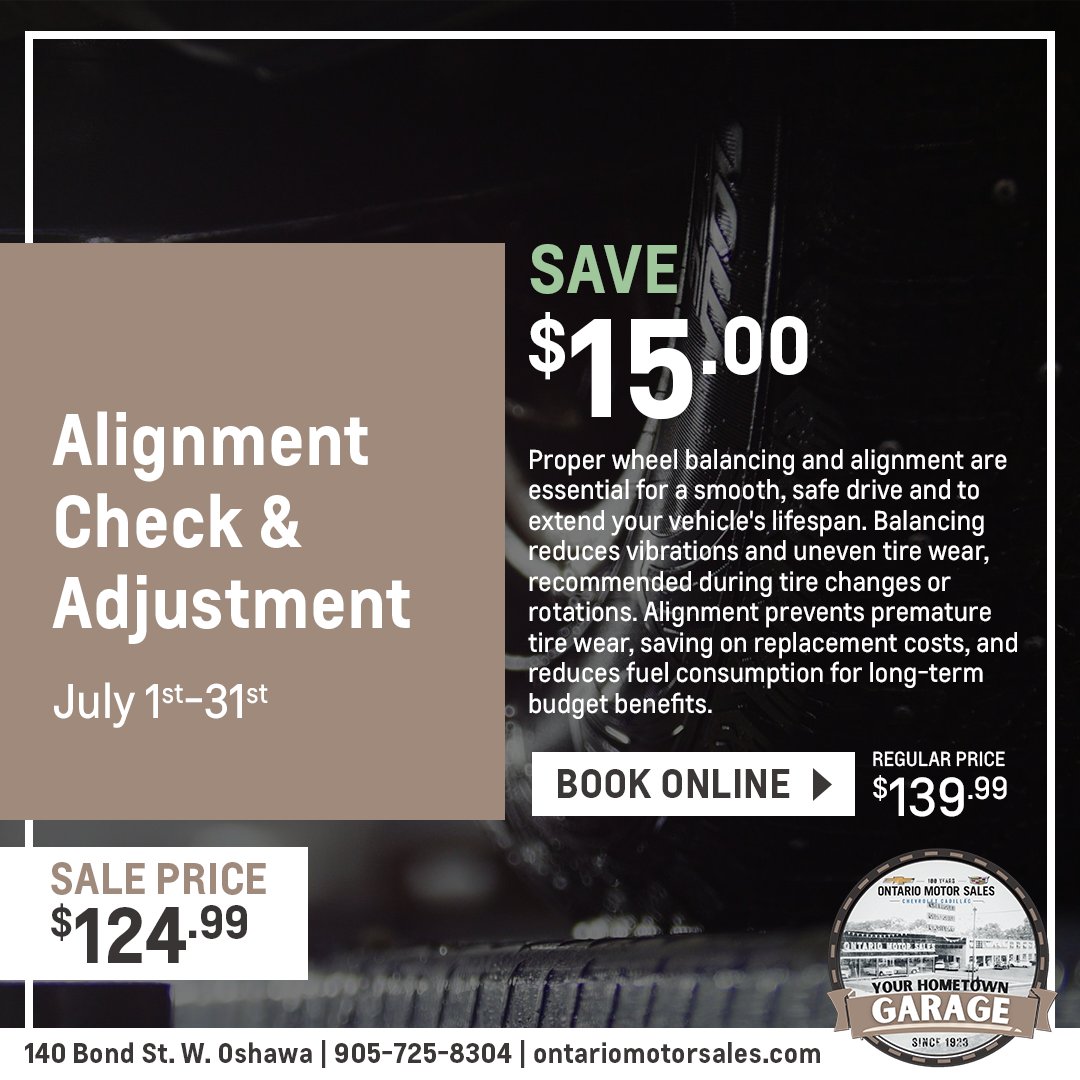 ☀️🚙Your July Hometown Garage Service Specials are here! 

⚙️Direct Injection Fuel System Clean | $179.99
⚙️Brake Fluid Flush | $147.94
⚙️Alignment Check &amp; Adjustment | $124.99

To book your appointment, visit us online at ontariomotorsales.com OR give us a call at 905-725-8304