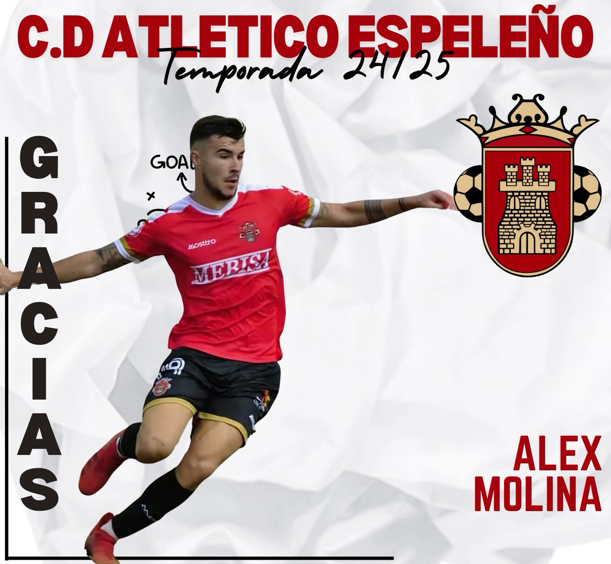 ❎BAJA 

🥲 <a href="/alexpriego7/">Alex Molina</a> no continuará la próxima temporada

👏🏻 4 temporadas, más de 100 partidos oficiales, un ascenso,  subcampeón Copa Andalucía y una previa de Copa del Rey es su historial rojiblanco

🫂 Gracias por tu trabajo y profesionalidad

❤️Esta siempre será tu casa❤️