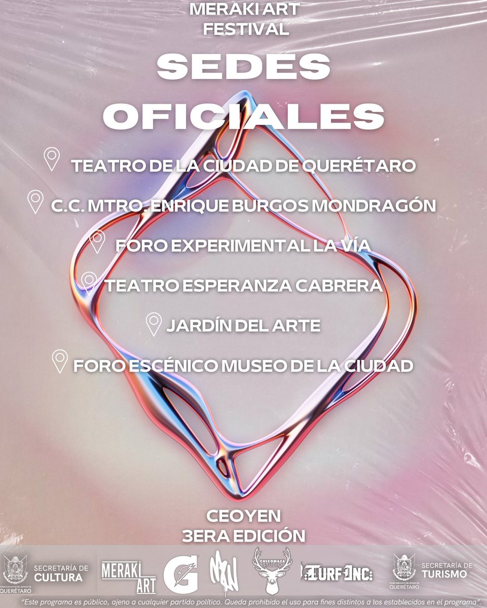 asomarte's tweet photo. 😎El FESTIVAL CEOYEN, organizado por Meraki Art, trae a #Querétaro un excelente programa de exhibiciones y competencias de hip hop, danza urbana, electro, arte escénico, graffiti y música (DJ, MC y rap) para los apasionados del arte urbano.

📅 7 al 13 de julio

🎤 Imperdible https://t.co/ZKxbMIfPGI