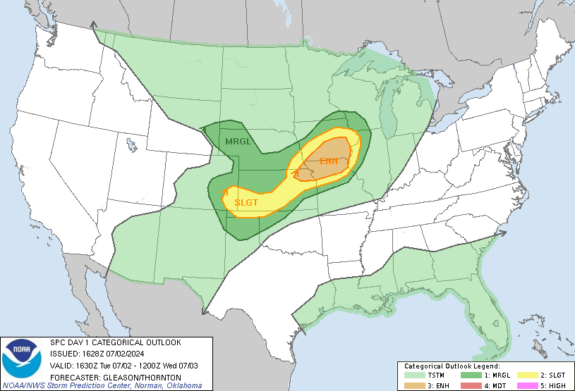 LimWeather's tweet photo. D1
#EnhancedRisk in E #TornadoAlley esp #Leavenworth,#StJosephMO,#Gladestone,#Kirksville,#DesMoines,#Ankeny,#Urbandale,#WestDesMoines,#CedarRapids,#IowaCity,#Altoona
30%#Wind/15%#Hail/5%#Tornado risk
#wxtwitter #Severewx #Spc #Wxx #Iawx #Mowx #Kswx #Newx #Ilwx #TornadoAlley #KCwx https://t.co/mMGkkeBASN