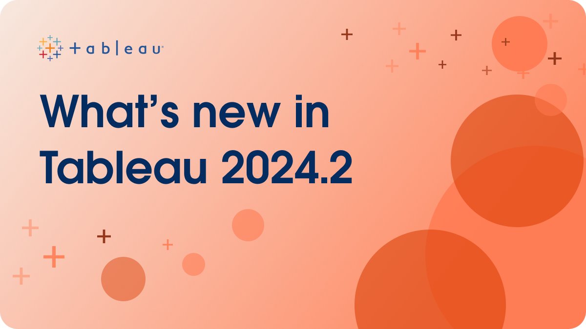 tableau's tweet image. Tableau 2024.2 is here! 

→ Einstein Copilot for Tableau 
→ Multi-fact Relationships
→ Viz Extensions
and more!

Learn how the latest version of Tableau brings AI into your analytics journey. tabsoft.co/3W9wafX