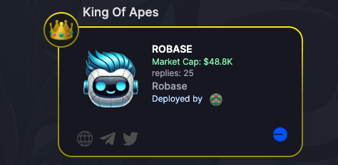 robasecoin's tweet photo. KING OF THE APES
🥇  We are just getting started https://t.co/aGUNQugZ0L