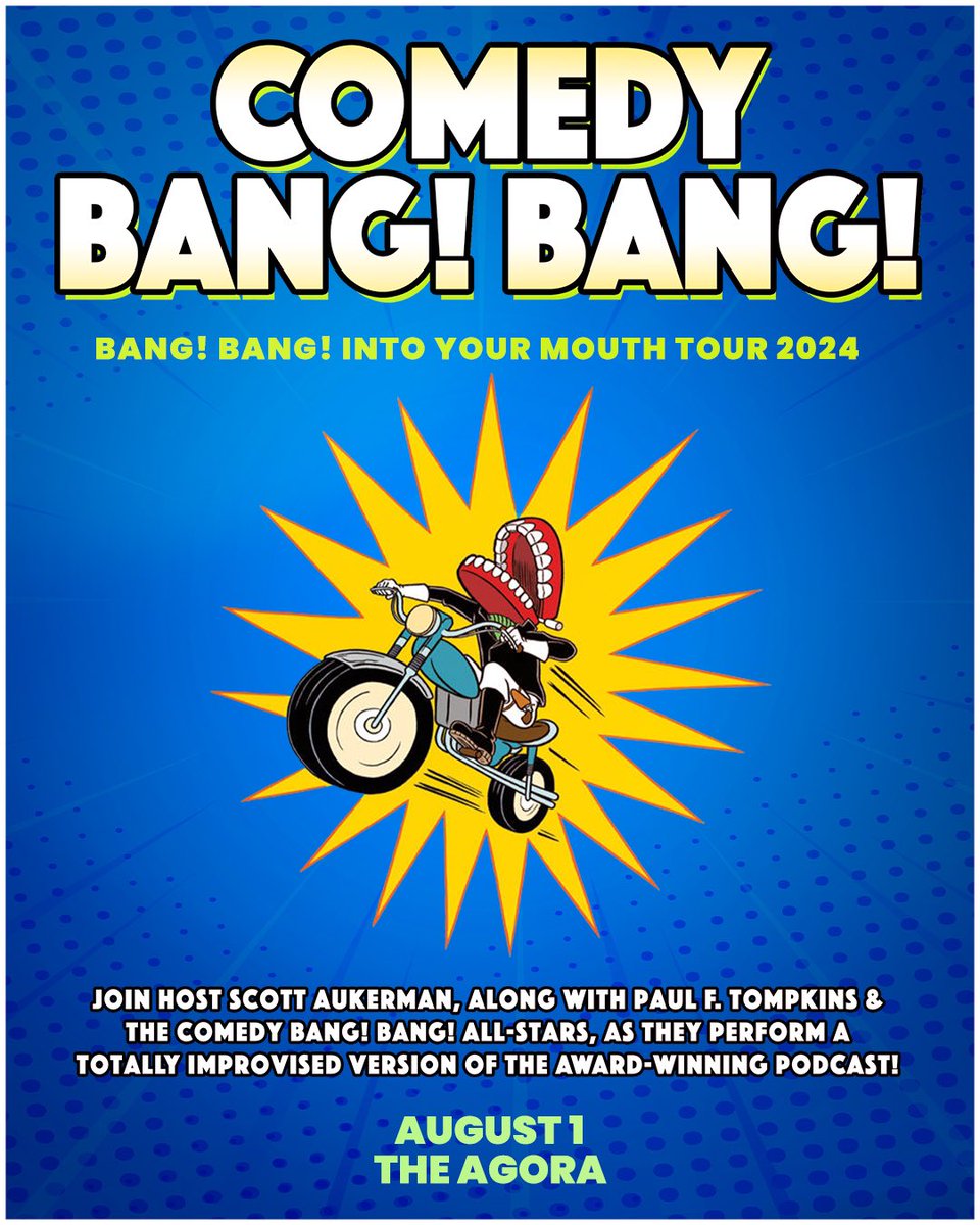 AgoraCLE's tweet photo. Get ready for a night of uncontrollable laughter when @ComedyBangBang comes to town on Aug. 1st 🎤✨
🎫: https://t.co/OA8UUfnM5x https://t.co/Zb2HBQole7