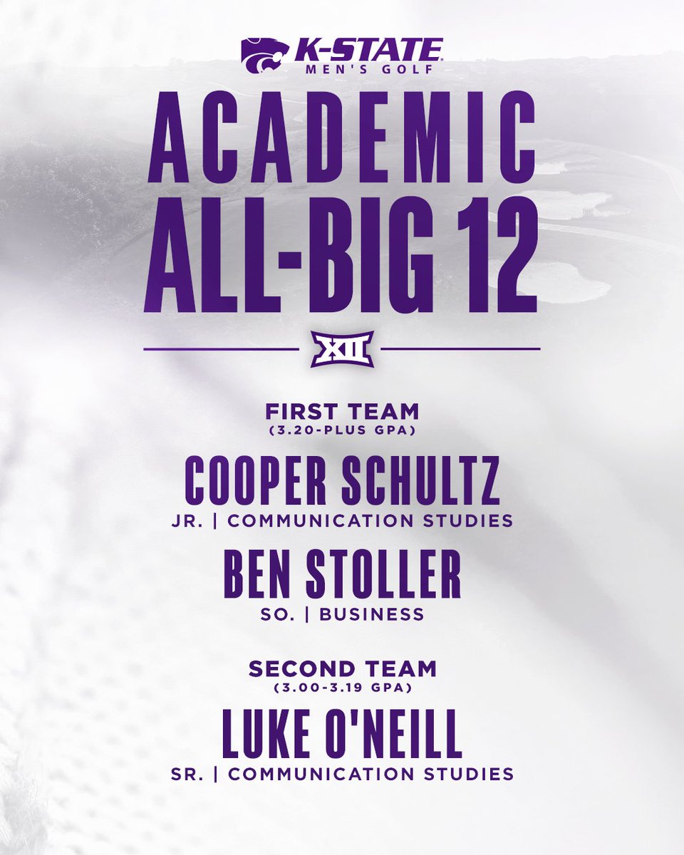 KStateMGolf's tweet photo. First Academic All-Big 12 honors for these three! 📚

📄 https://t.co/2pXVptEB3h

#KStateMGolf x @Big12Conference https://t.co/jU23htqjgm