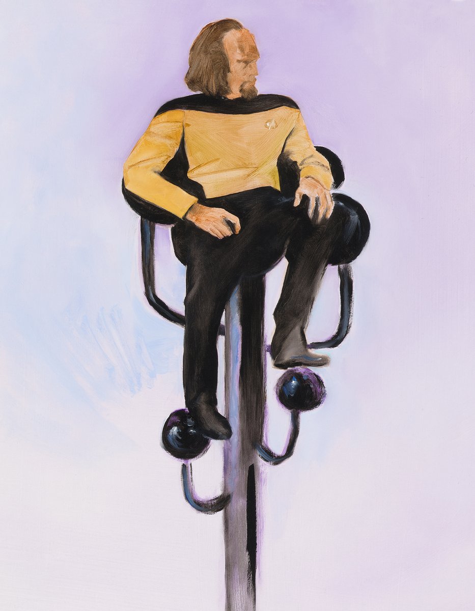 Brandon_Bird's tweet photo. I did it, I painted Worf in his chair. https://t.co/U8EoxeXXFk