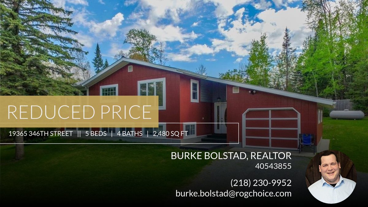 Burke_12's tweet photo. 📍 Reduced Price 📍 This recently reduced home at 19365 346th Street in Copley Twp won't last long, so, don't wait to set up a showing! Reach out here or at (218) 230-9952 for more information!

#Realtor #HomeSeller #MNrealEstate #... https://t.co/8y40gODAIr https://t.co/iKFvFrsSLi