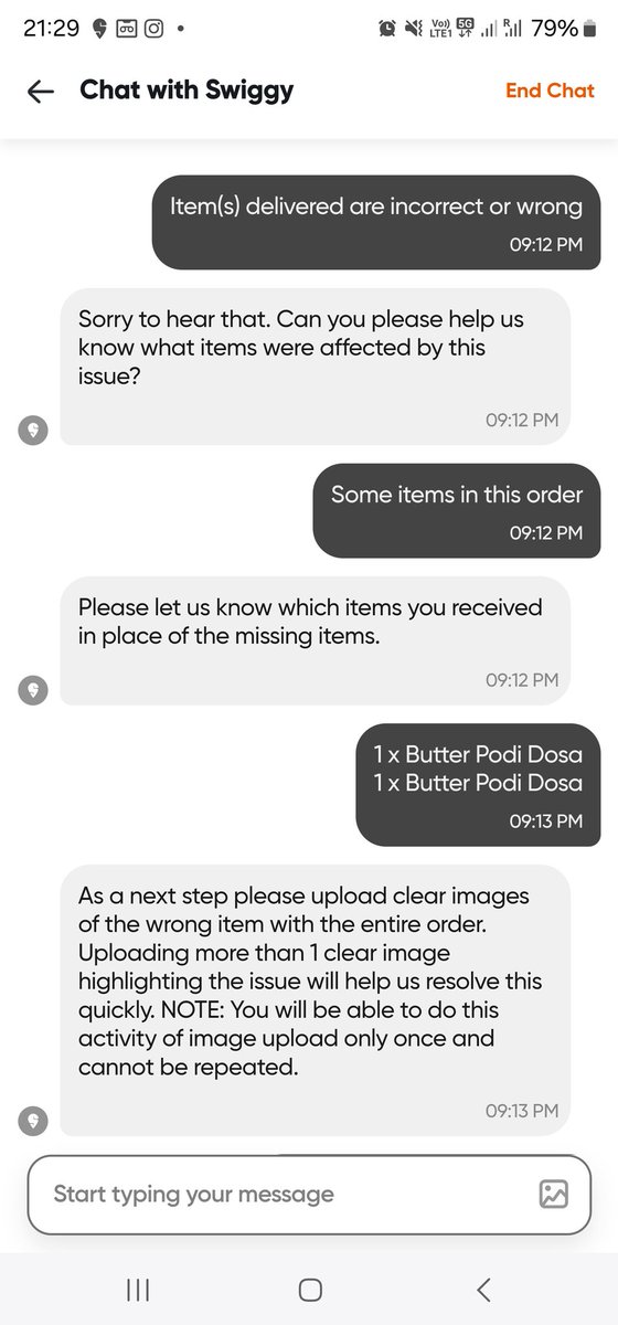 senthilakhil's tweet photo. Poor customer care 
@SwiggyCares 
@Swiggy https://t.co/WthAKIIcq8