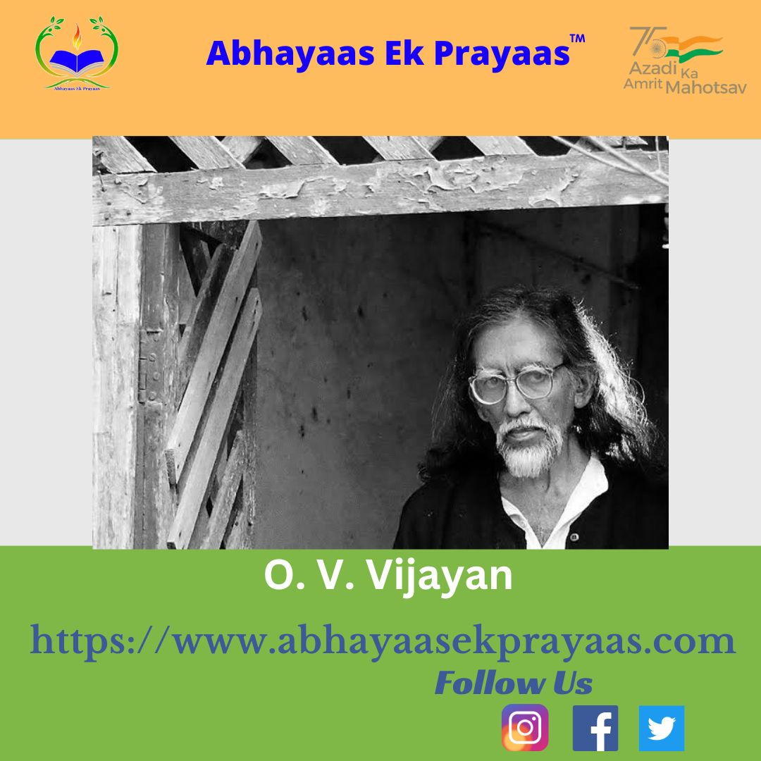 ek_prayaas's tweet photo. #OVVijayan became a staff cartoonist at the The Patriot. He also worked as a journalist with the The Hindu and the The Statesman. Though Vijayan wrote on a range of subjects, his best-known work remainsย Khasakkinte itihasamย (1969, serialized in 1968; The Legends of Khasak). https://t.co/NWKqI41zHq