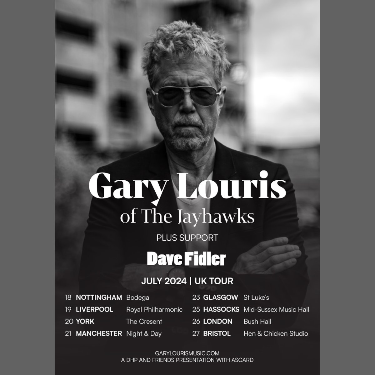 GaryLourisMusic's tweet image. The Gary Louris UK solo tour begins in just 2 weeks.
Tix: bit.ly/GLshows
Support for all UK dates is Dave Fidler (@davefid).  
7/16 Dublin
7/18 Nottingham
7/19 Liverpool
7/20 York
7/21 Manchester
7/23 Glasgow
7/25 Hassocks (Brighton)
7/26 London
7/27 Bristol