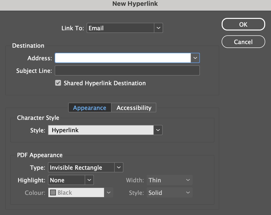 naomiknight's tweet photo. @AdobeCare can you advise on how to add an email address in Indesign (v19.4). every time I export to PDF the link goes to open a browser url not a new email. There are lots of comments in the community about this. Please let me know what I need to do as it's holding up production https://t.co/jWMBMaAu2f