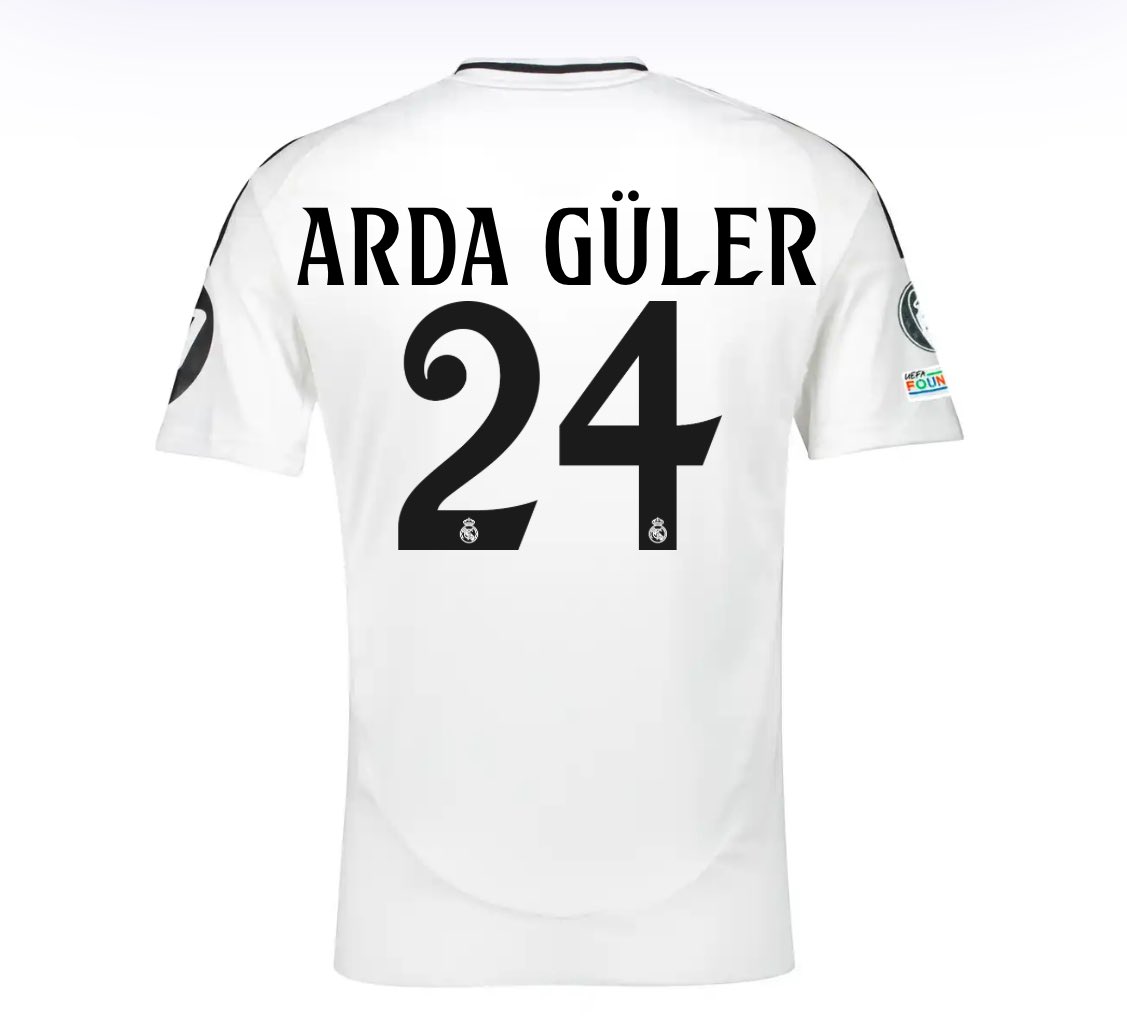 🚨👕 GIVEAWAY — Two Arda Güler Real Madrid 2024-25 jerseys. To enter: 

1. Follow <a href="/JoueursTR/">Joueurs Turcs🇹🇷</a> <a href="/theMadridZone/">Madrid Zone</a>
2. RETWEET this tweet. 

⏳Winner announced soon.