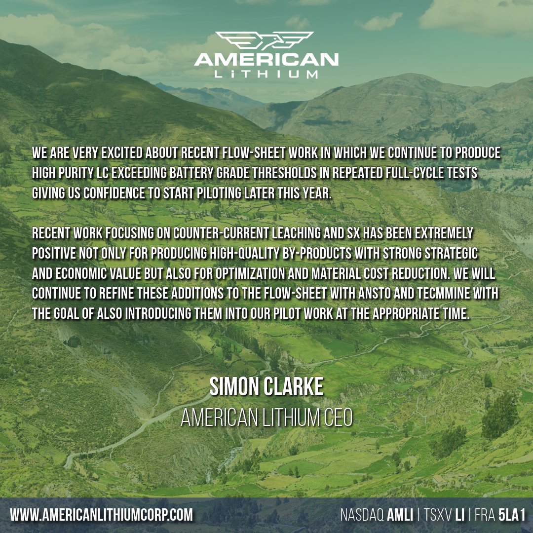 At 99.5% purity, the lithium carbonate end product expected to come from the Falchani Lithium Project exceeds the threshold for battery-grade lithium.

This means that, unlike most hard-rock #lithium projects, what is produced at Falchani should not need to be sent off-site for