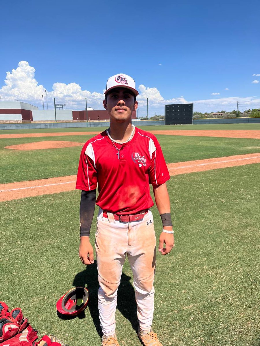 PW_Players's tweet photo. Mike Muniz
BNL 17U Red
⁦@BaseballsNextL⁩

Mike pitched a complete game, allowing 3 runs, and went 2-for-5 with 3 RBIs to get his team the victory.

⁦@ProspectWire⁩ 
#PWPoG 
#PWBaseball 🌵🏆 https://t.co/o6TmHJhB3V