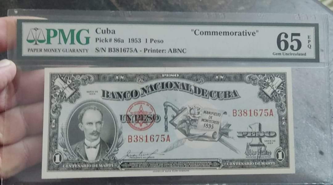 1 Peso de #Cuba 🇨🇺; Centenario del natalicio de José Martí Pérez .
.
.
#numismaticocubano #papermoney #celebratory #conmemorativo  #cuba #banknotes #numismatics #papermoney
#numismatic #money #banknote #currency #oldmoney #lamonedadecuba #banknotescollection