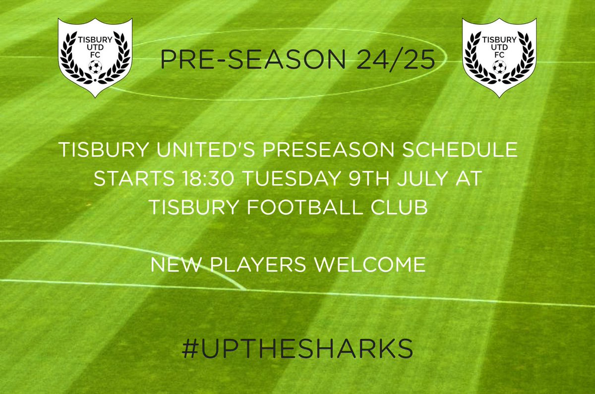 A reminder that our Pre-Season schedule Starts in 7 Days!!! Excited to get the boys back together as we push for a big season…

Pre-season fixtures are set and will be announced shortly!

#UpTheSharks
