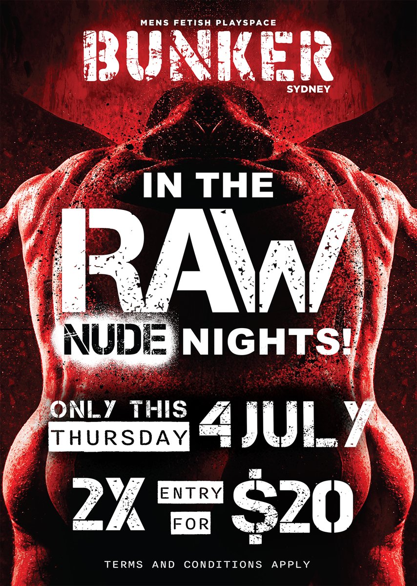 Bunker161Sydney's tweet photo. 🔥 Raw and Ready! 🔥
Join us for IN THE RAW! 🍑👀
🗓️ When: Tomorrow
💸 Special Deal: 2 Entries for $20!
Strip down and double up on the fun. Don’t miss the hottest night in town! 🥳
#BUNKERSydney #InTheRaw #NudeNights https://t.co/jOdHfEKhqj
