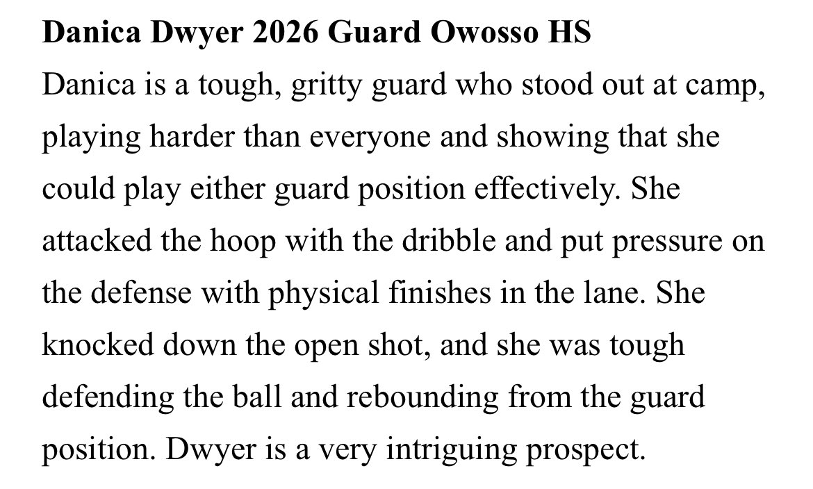Danica Dwyer (@dmoney_dwyer) on Twitter photo thank you for the recognition! had a great time at <a href="/SAUCougarsWBB/">Spring Arbor Women's Basketball</a>, can’t wait to be back!
<a href="/MichHSBball/">Mich HS Bball</a> <a href="/PGHMichigan/">Prep Girls Hoops Michigan</a> <a href="/JW4coach/">John M. Williams IV</a> <a href="/iamtwillis/">Coach Willis</a> <a href="/SRandallField1/">S. Randall Field</a> thank you for the recognition! had a great time at <a href="/SAUCougarsWBB/">Spring Arbor Women's Basketball</a>, can’t wait to be back!
<a href="/MichHSBball/">Mich HS Bball</a> <a href="/PGHMichigan/">Prep Girls Hoops Michigan</a> <a href="/JW4coach/">John M. Williams IV</a> <a href="/iamtwillis/">Coach Willis</a> <a href="/SRandallField1/">S. Randall Field</a>