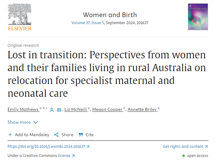 Academic_Liz's tweet photo. Celebrating first publication from one of our honours graduates on a critical issues for rural families - - well done Emily
https://t.co/fl0EKr8W1s
#Maternityservices #Emergencytransfer #Ruralhealth #Midwiferycare #Pregnancycomplication #Australia https://t.co/0qFOKSITpW